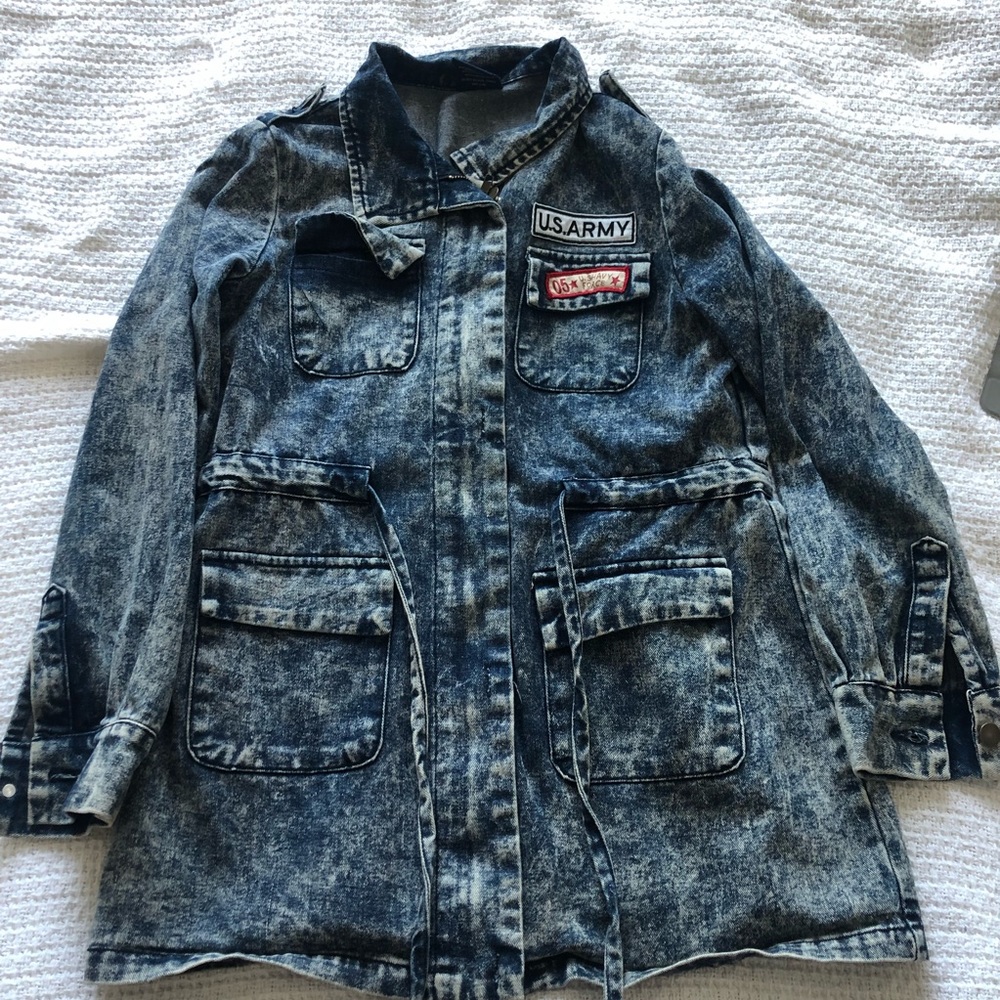 VINTAGE Denim Trench Coat